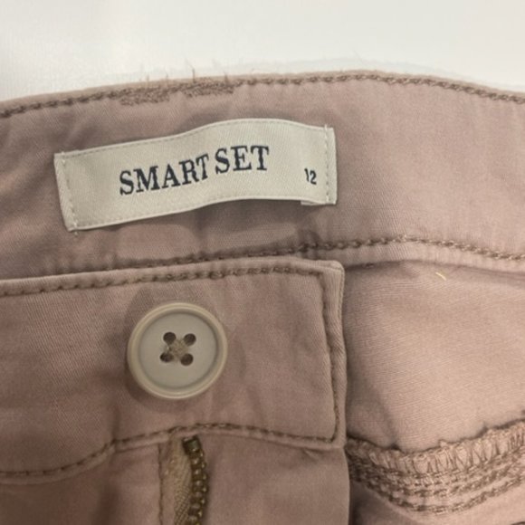 SMART SET Taupe-pinkish hue Cotton Pants Mid-Rise ~ Size 12 with tags - Picture 4 of 16